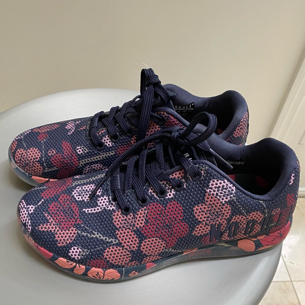 NoBull Navy Cherry Blossom Trainers sneakers Sz 8